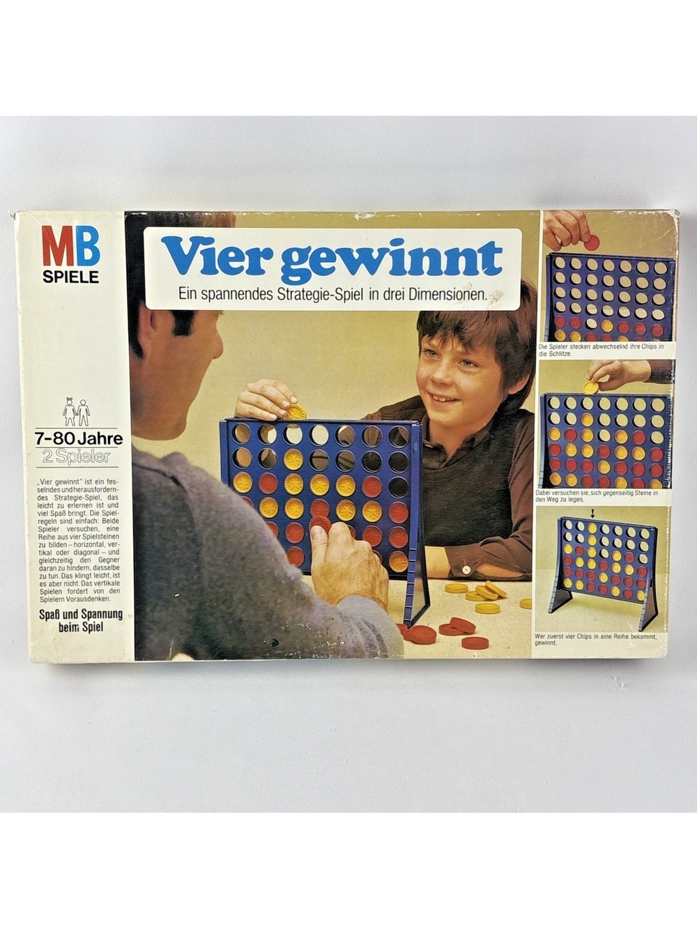 Vintage Vier Gewinnt MB Spiele Brettspiel Familienspiel 1975 Connect Four